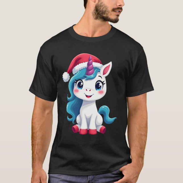 Camiseta sin mangas de unicornios Navidad_Papa Noe (Anverso)