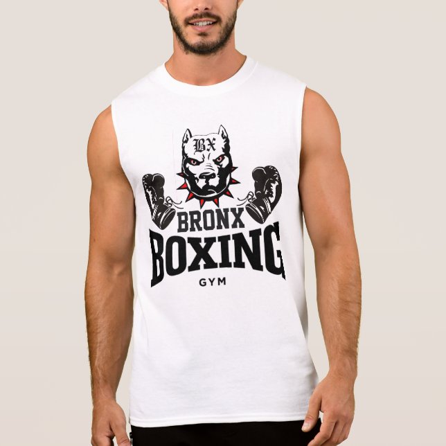 Camiseta Sin Mangas Gimnasio del boxeo del pitbull de Bronx (Anverso)