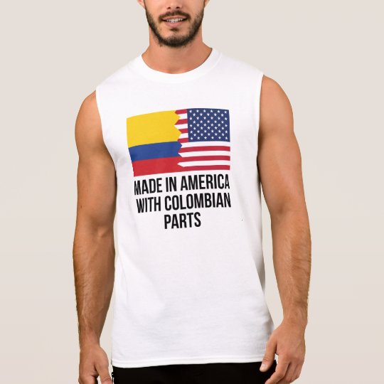 Camiseta Sin Mangas Hecho en América con las piezas colombianas