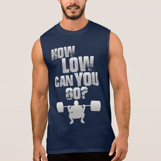 Camiseta Sin Mangas ¿How Low Can You Go? Men' s blue sleeveless shirt