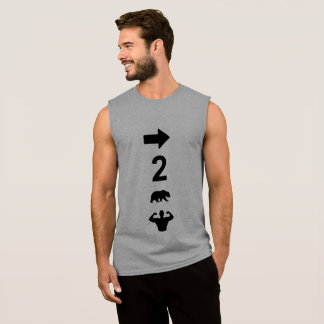 Camiseta Sin Mangas La derecha sin mangas gris de llevar los brazos