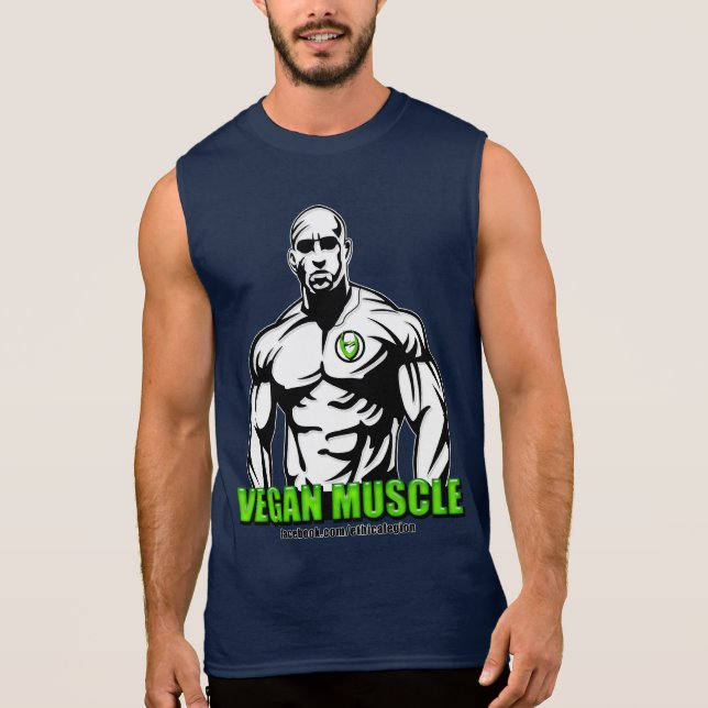 Camiseta Sin Mangas Ropa del músculo del vegano (Anverso)