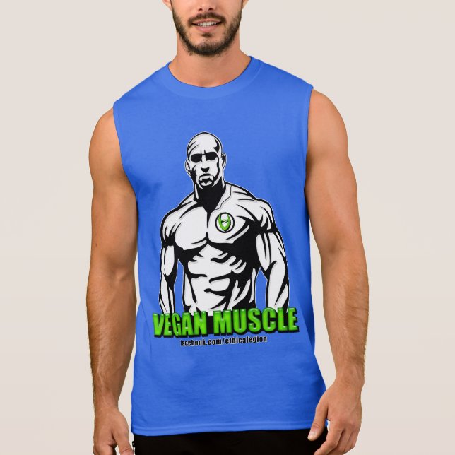 Camiseta Sin Mangas Ropa del músculo del vegano (Anverso)