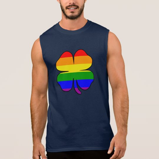 Camiseta Sin Mangas Trébol de la bandera del arco iris del homosexual
