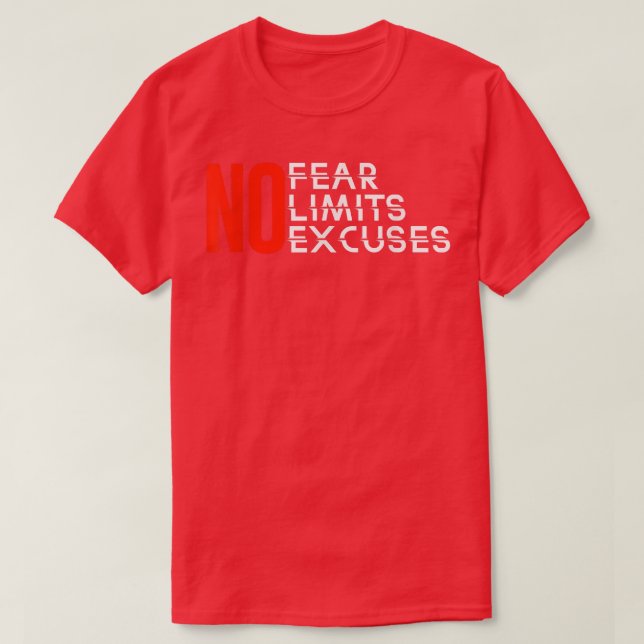 Camiseta Sin Miedo Sin Límites Ni Excusas Motivación De Ins (Diseño del anverso)