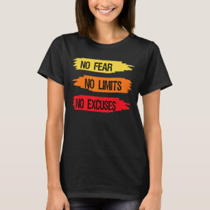 Camiseta Sin Miedo Sin Límites Sin Excusas Cita Motivativa 