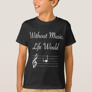 Camiseta Sin Música, El Pun De Las Notas Musicales Planas