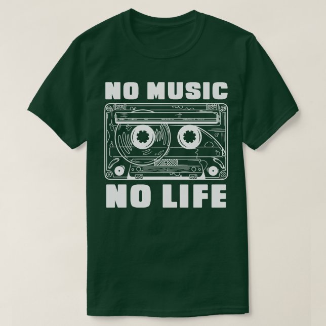Camiseta Sin música sin cassette de vida (Diseño del anverso)