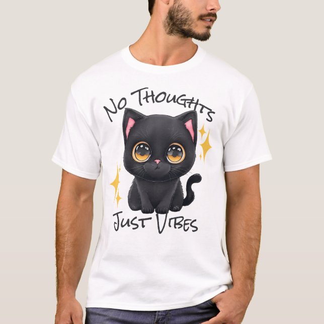 Camiseta Sin pensamiento sólo vibraciones - negro (Anverso)
