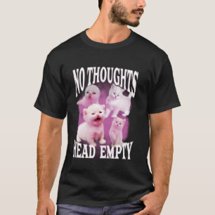 Camiseta sin pensamientos cabeza vacía divertido tonto gato