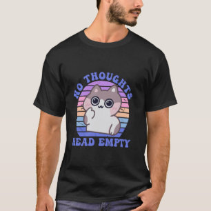 Camiseta Sin Pensamientos Cabeza Vacía Gatito Lindo Cita Re