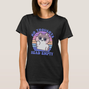 Camiseta Sin Pensamientos Cabeza Vacía Gato Lindo Cita Retr