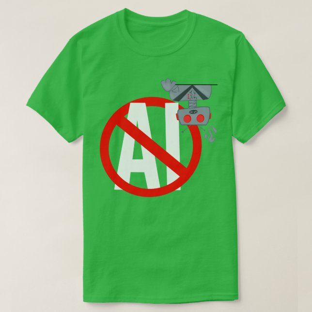 Camiseta Sin robot de IA (Diseño del anverso)