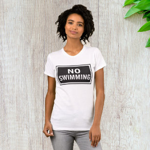 Camiseta Sin Rótulo de natación Negrita Advertencia Negra y