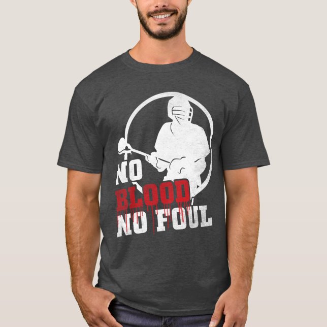 Camiseta Sin Sangre No Foul Lacrosse Lax T-Shirt (Anverso)