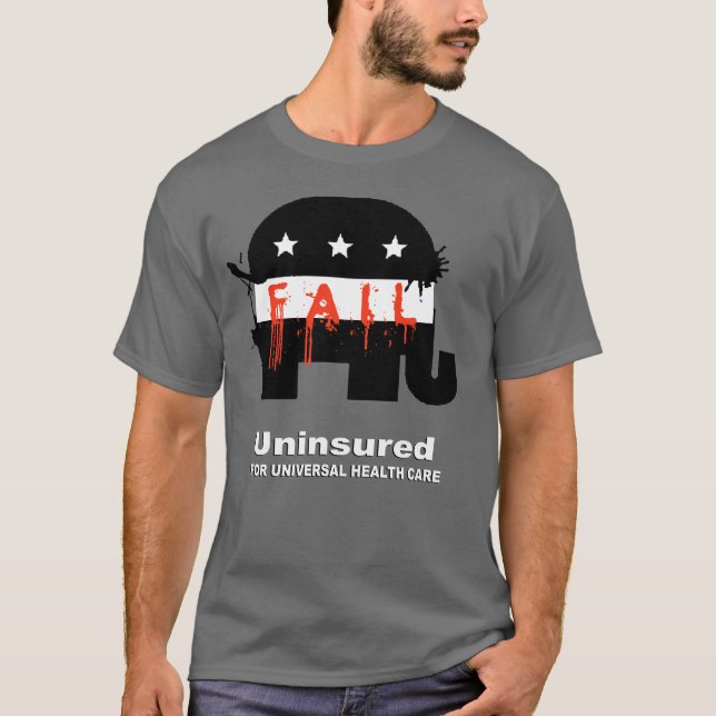 Camiseta Sin seguro para la atención sanitaria universal (Anverso)