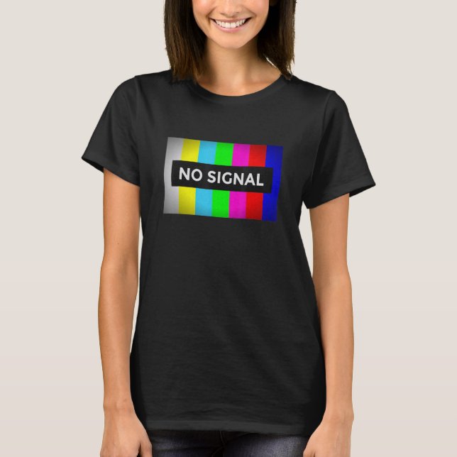 Camiseta Sin señal Retro Nerd Test Screen TV (Anverso)
