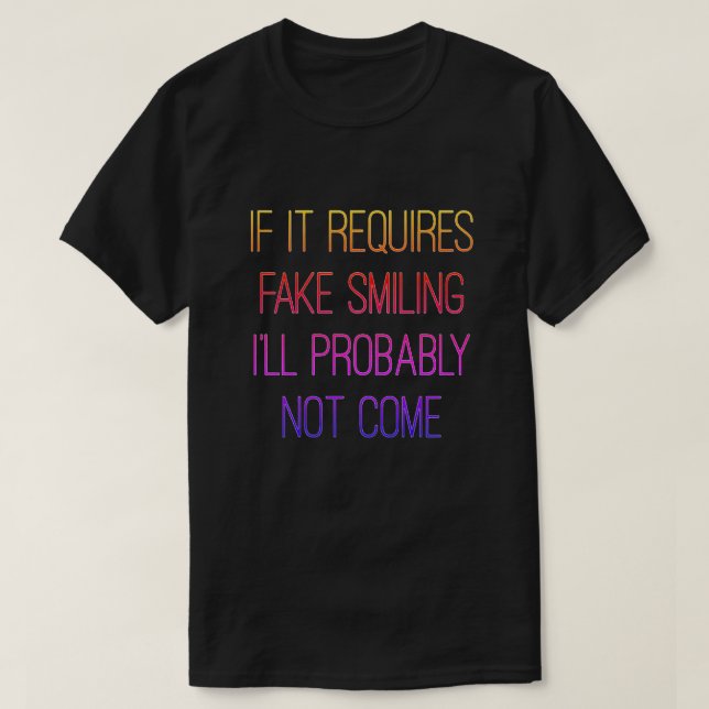 Camiseta Sin Sonreír Falso (Diseño del anverso)