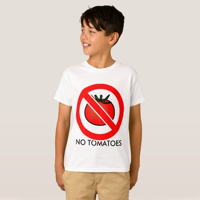 Camiseta sin tomates, niños (Anverso completo)