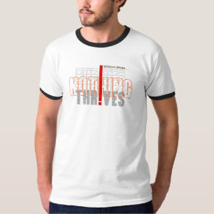 Camiseta Sin trabajo Nada prospera Ringer masculino