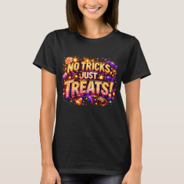 Camiseta ¡SIN TRUCOS, SOLO DULCES! Arte de estrella pop de 