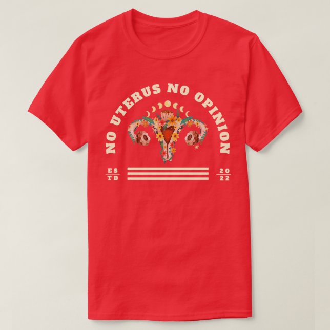 Camiseta Sin útero ni opinión (Diseño del anverso)