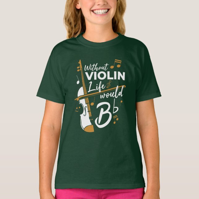 Camiseta Sin Violin La Vida Sería Una Novedad Violinista Pl (Anverso)