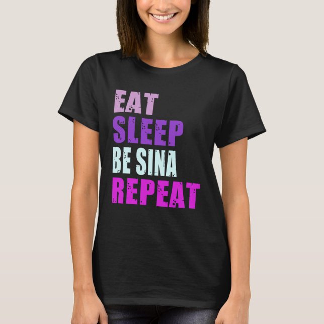 Camiseta Sina Eat Sleep Be Repeat Sina (Anverso)