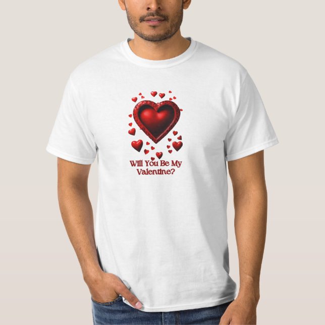 Camiseta Sincera Propuesta Tee: ¿Ser mi San Valentín? (Anverso)