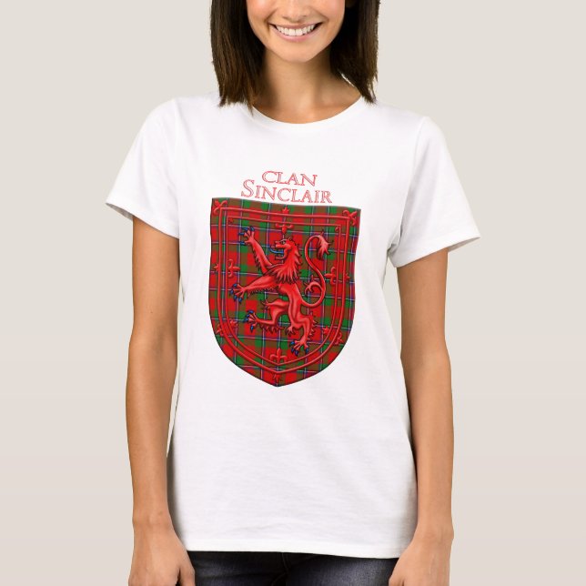 Camiseta Sinclair Tartan Scottish Plaid Lion Rampant (Anverso)