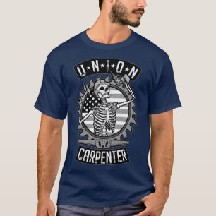 Camiseta Sindicato del carpintero Skeleton Estados Unidos B