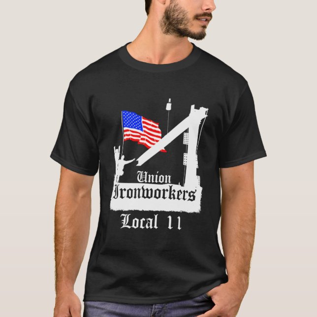Camiseta Sindicatos de Ironworkers Local 11 American Flag N (Anverso)