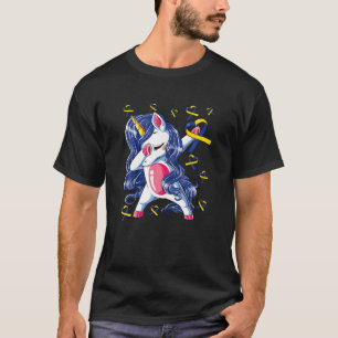 Camiseta Síndrome A de caída de la cinta azul amarilla de U
