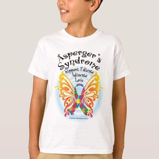 Camiseta Síndrome de Asperger Mariposa 3 (Anverso)