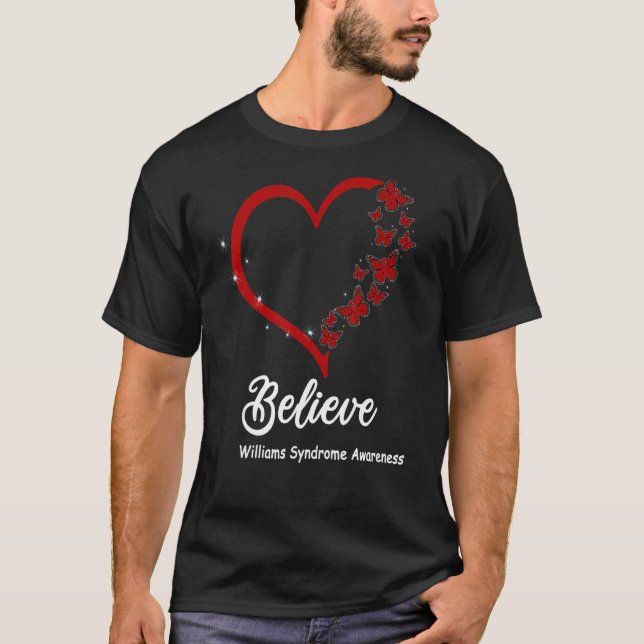 Camiseta Síndrome de Believe williams Conciencia, mariposas (Anverso)