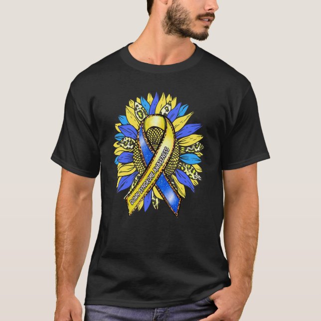 Camiseta Síndrome de Down Conciencia Leopardo girasol amari (Anverso)