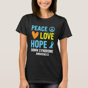 Camiseta Síndrome de Down Conciencia Paz Esperanza T21 Amar