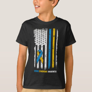 Camiseta Síndrome de Down Conciencia sobre la bandera estad