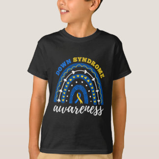 Camiseta Síndrome de Down de la cinta azul arcoiris