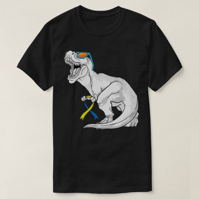 Camiseta Síndrome de Down Dinosaurios Sensibilización Niños (Diseño del anverso)