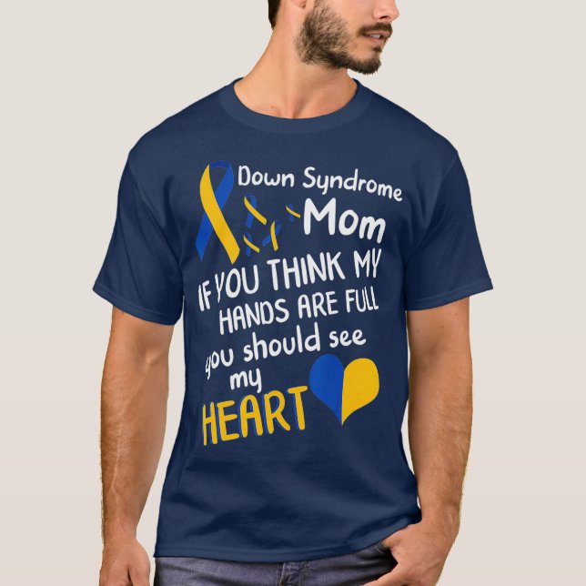 Camiseta Síndrome de Down Mamá Conciencia Amor Azul Amor (Anverso)
