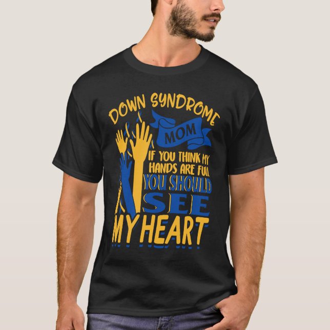 Camiseta Síndrome de Down Mamá Conciencia Amor Cinta Azul A (Anverso)