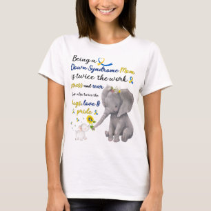 Camiseta síndrome de Down mamá elefante amor orgullo 
