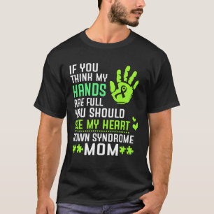 Camiseta Síndrome de Down Mamá Madre Manos Plenas Ver Cor