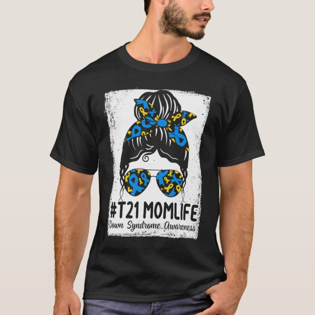 Camiseta Síndrome de Down Mamá Vida Desordenado Síndrome de (Anverso)