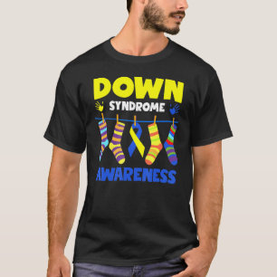 Camiseta Síndrome de Down Manos Azules Y Amarillas