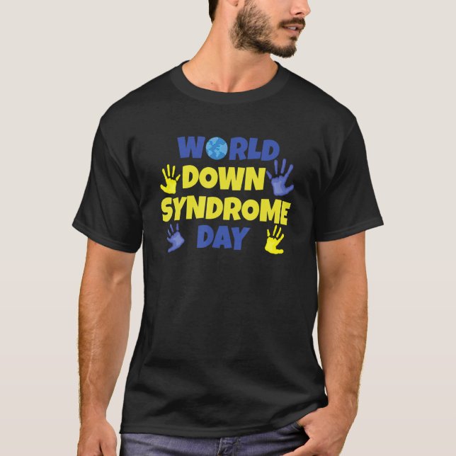 Camiseta Síndrome de Down mundial de impresión a mano suave (Anverso)