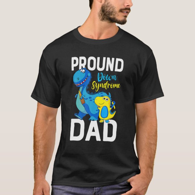 Camiseta Síndrome de Down Orgulloso Papá Dinosaurio Síndrom (Anverso)