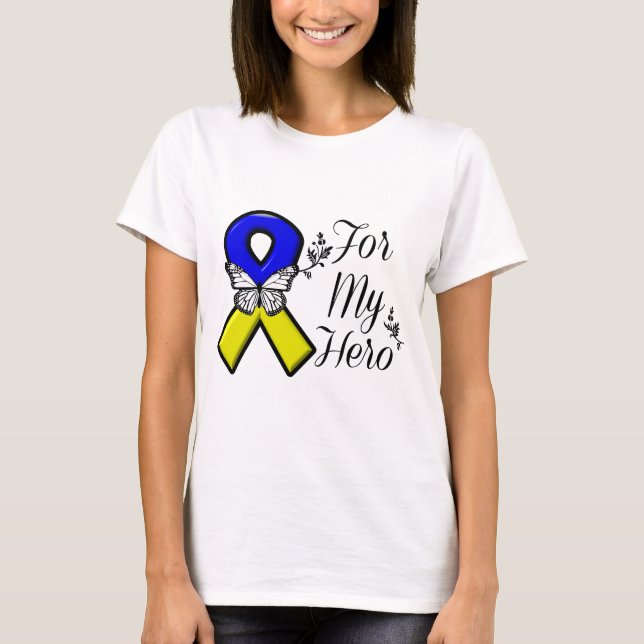 Camiseta Síndrome de Down para mi héroe (Anverso)