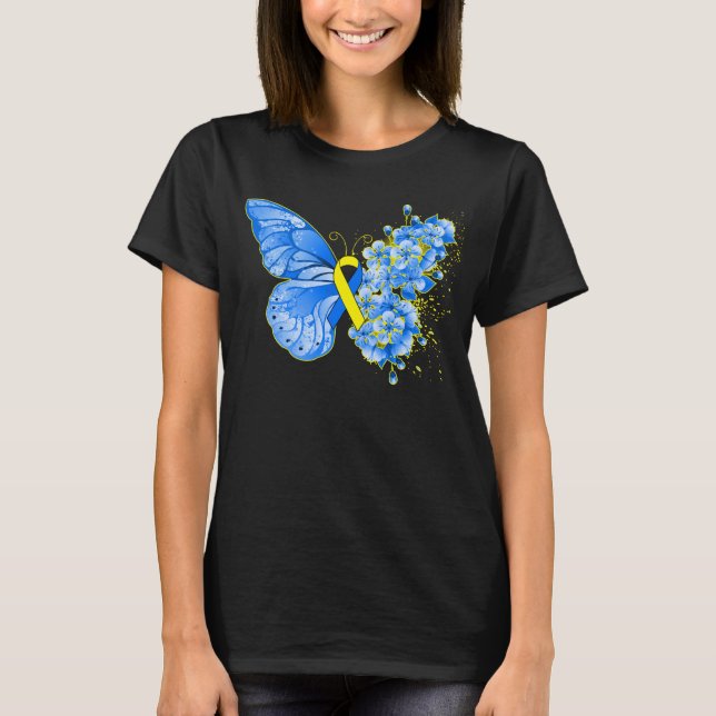 Camiseta Síndrome de Down Sensibilización Mariposa (Anverso)